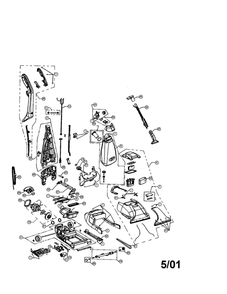 Part Location Diagram of 9710114600 Dirt Devil Upper Handle Assembly